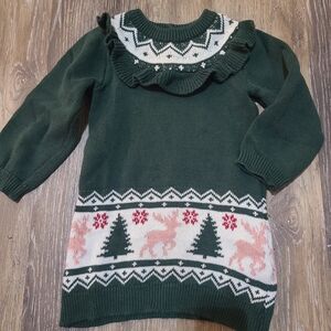 Nicole Miller Christmas Sweater Dress Girls Size 12mo